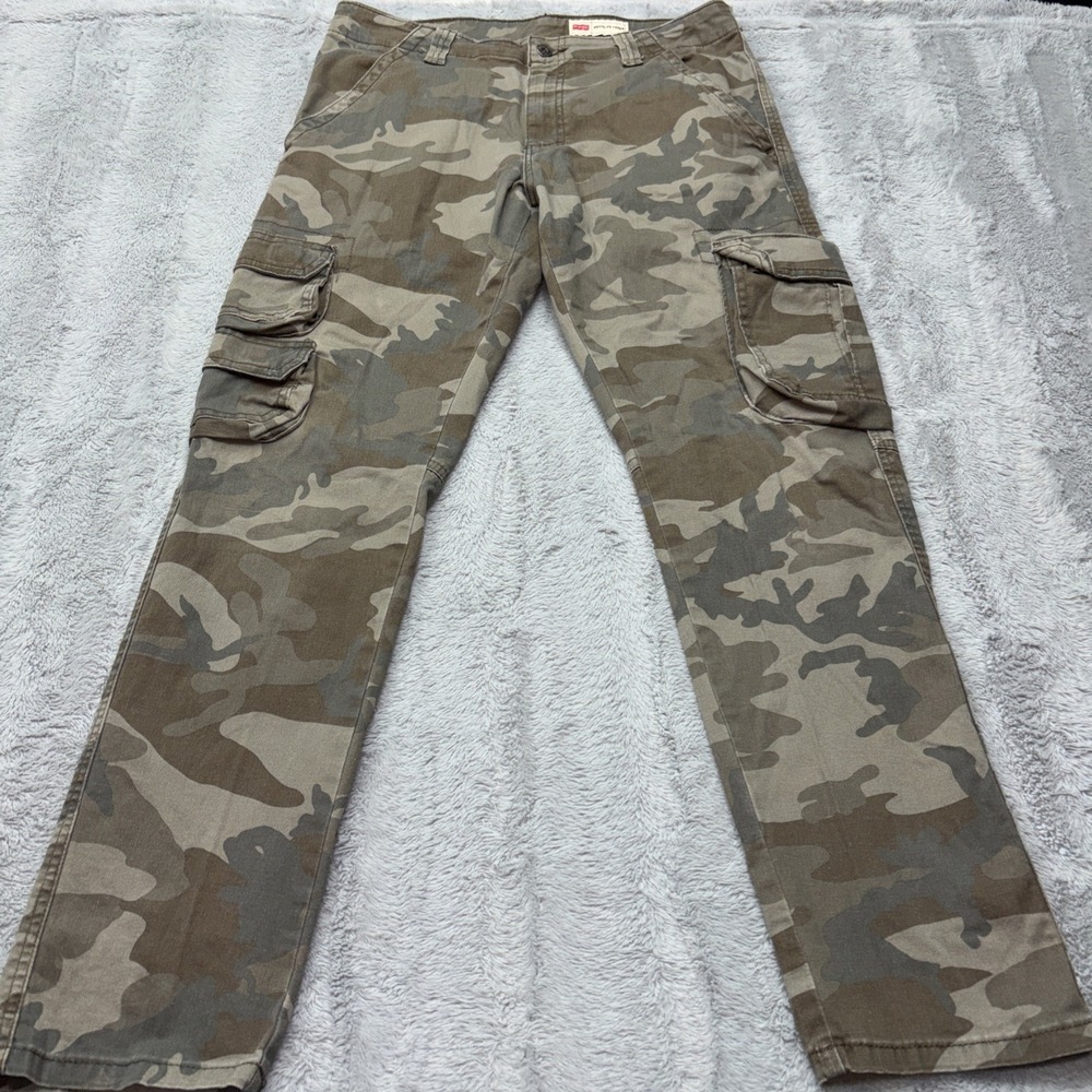 Wrangler Cargo Pants Mens 32x30 ‎ Camo Regular Taper Stretch Utility Army